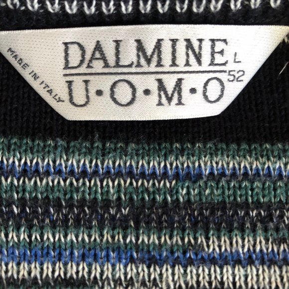 ITALIAN men's cotton V-neck striped multi-color - Picture 5 of 8